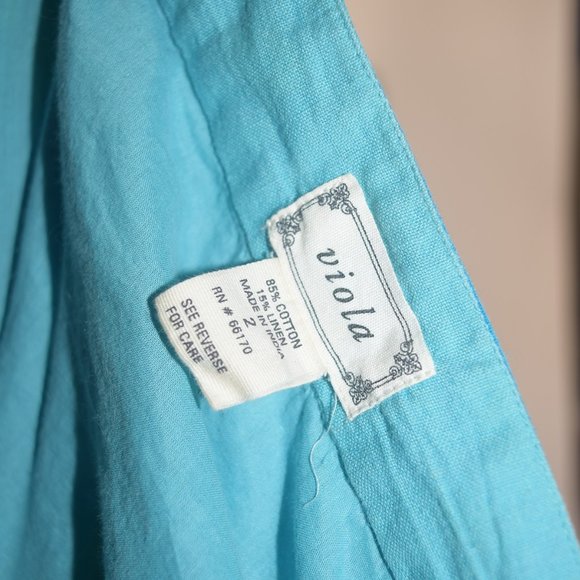 Viola Anthropologie Rare "Blue Jay Skirt" Retro Blue/Teal Skirt Size 2 - Picture 6 of 8